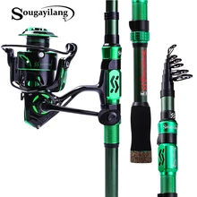Sougayilang 1,8 м-2,4 М рыболовные удочки с телескопической удочкой спиннинговые Катушки рыболовные переноски наборы Pesca