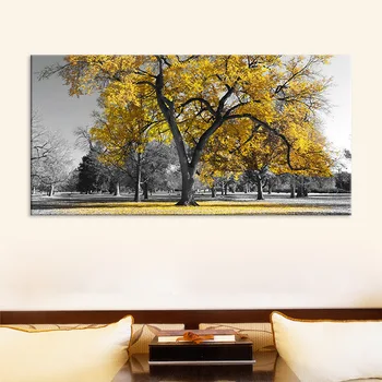 

Golden Trees Canvas Painting Park Green Space Wall Art Posters And Prints Wall Pictures For Living Room Decoration