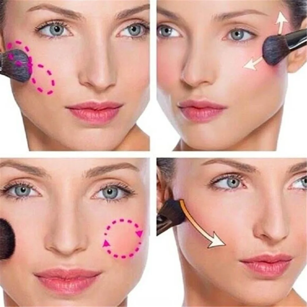 Лицо минеральный пигмент Румяна Пудра, бронзер Cosmestics профессиональная палитра румяна Контурные тени с косметическое мини-зеркало