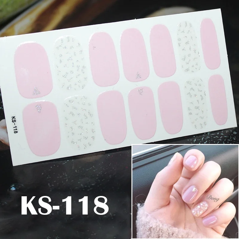 KS118 Леди KINDOM DIY стикеры 3D на ногти Nail Art Сердце сетки шаблон полоски лака для ногтей водонепроницаемый дизайн ногтей экологическая фольга для обертывания ногтей - Цвет: KS118