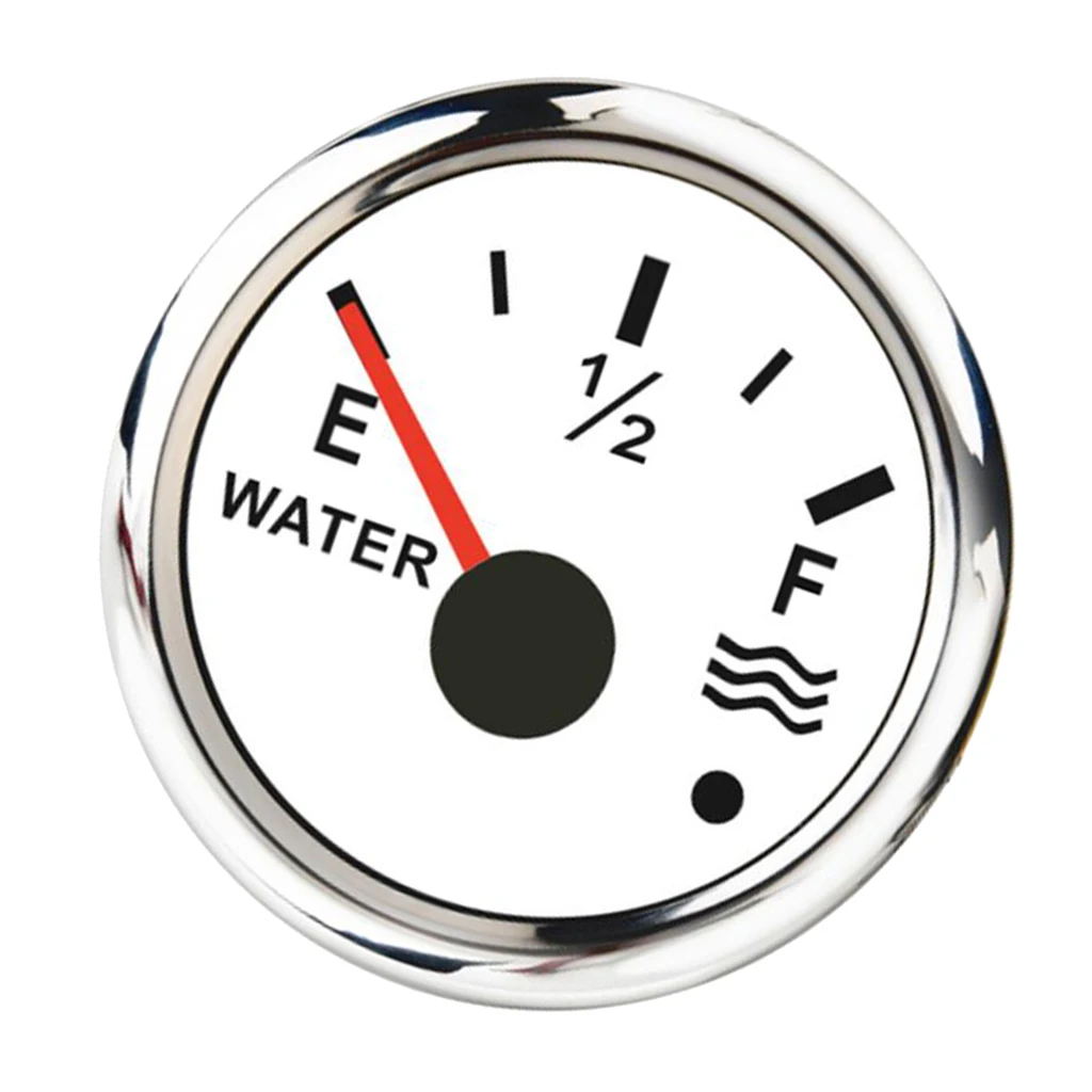 2 inch 52mm Water Level Gauge 0-190 240-33 ohm, Liquid Tank Monitor for Marine Boat Car RV Truck, White