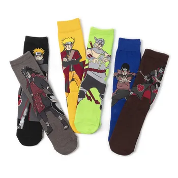

Japanese Anime Naruto Uzumaki Cotton Socks Men Women Harajuku Fashion Cartoon Print Pein Uchiha Madara Crew Socks Cosplay Props