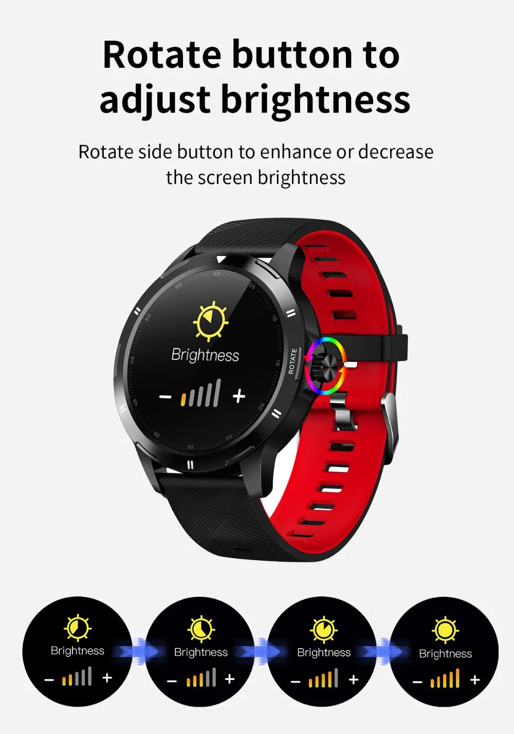 2020 K15 Smart Watch Men New Rolling menu fitness sports tracker Temperature smarthwatch Changable Strap For Android IOS Phone (4)