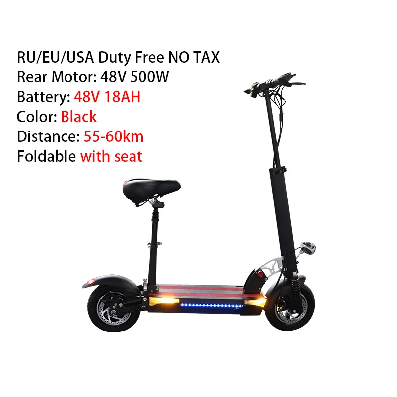 48V 500W Electric Scooter 100KM Distance 26ah Battery Patinete Electrico Adulto Foldable Kick e scooter Electric Skateboard Bike - Цвет: B 500W 48V 18AH seat