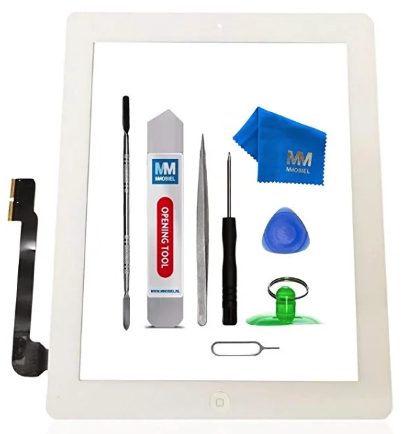 MMOBIEL для IPAD 3 белый/черный дигитайзер сенсорного экрана передняя стеклянная сборка дисплея-включает в себя кнопку Home и гибкий+ держатель камеры - Цвет: White