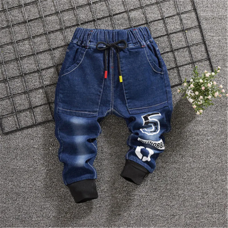 Весенне-осенние джинсовые штаны для мальчиков новые детские модные штаны для маленьких мальчиков, детская повседневная одежда брюки для мальчиков, Новинка - Цвет: picture color