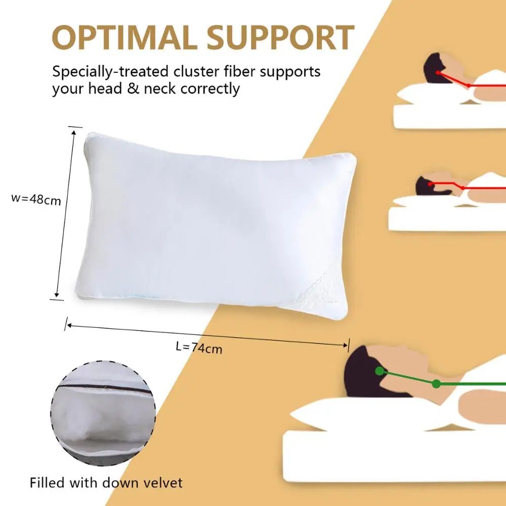 Details about   Pillow Slow Rebound Feather Velvet Material Filling Massage For Neck Sleeping us 