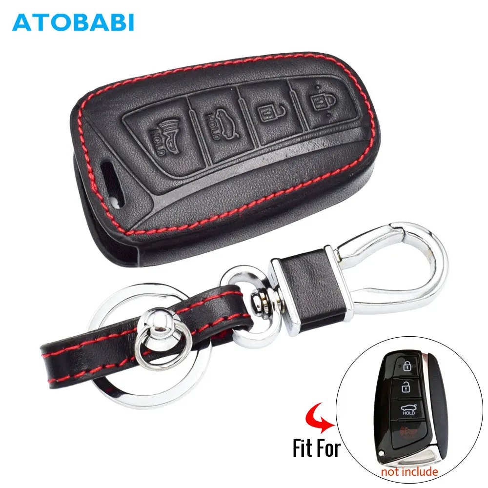 2 Boutons En Cuir Porte-cl/és Fob Cas Smart Car Key Housses en cuir avec porte-cl/és