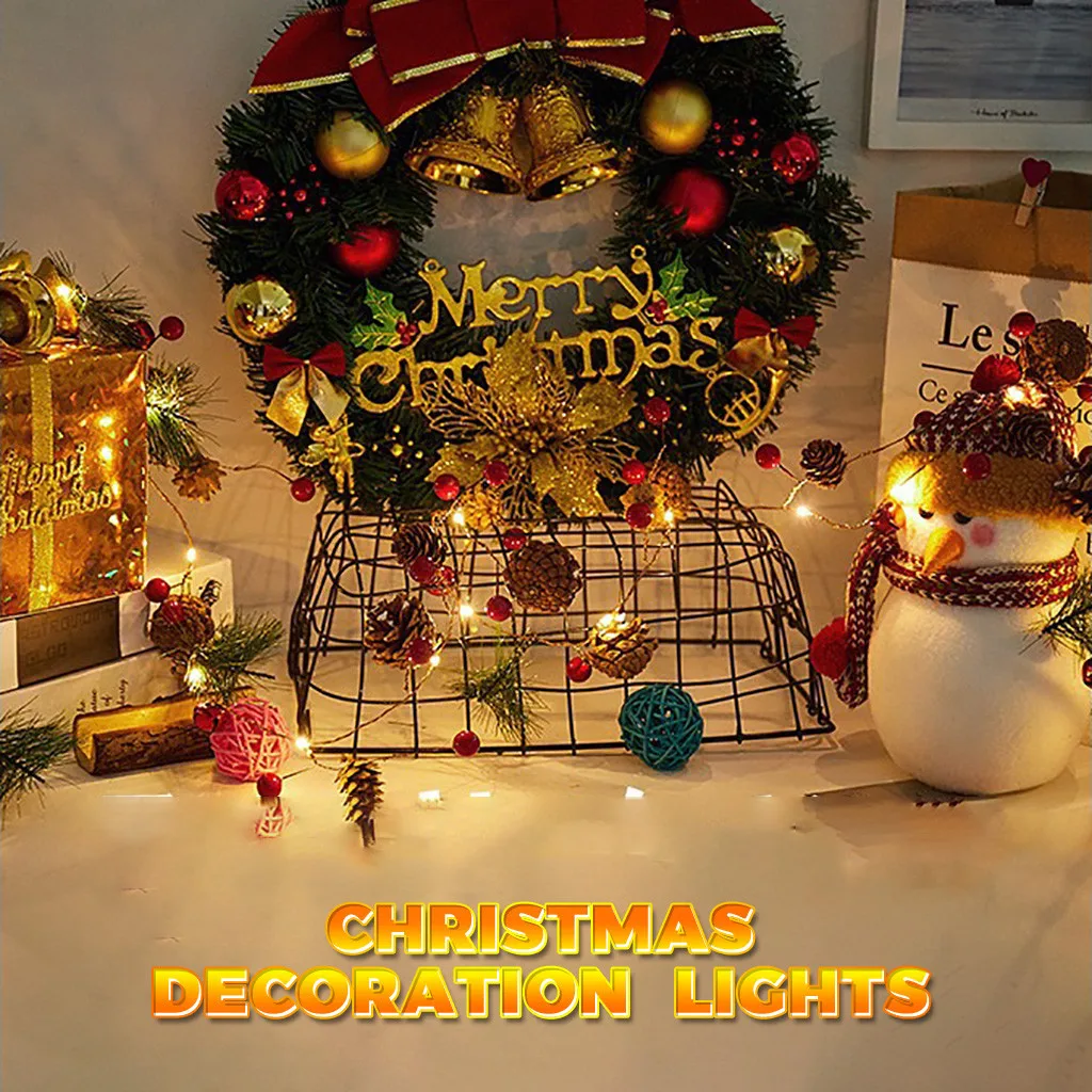 Светодиодная лампа из медной проволоки Рождественские огни украшение сосны