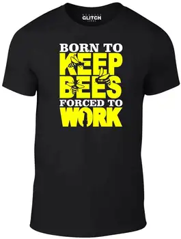 

Men's Born to Keep Bees Forced to Work T-Shirt - Funny Gift Bee Keeping Honey UK
