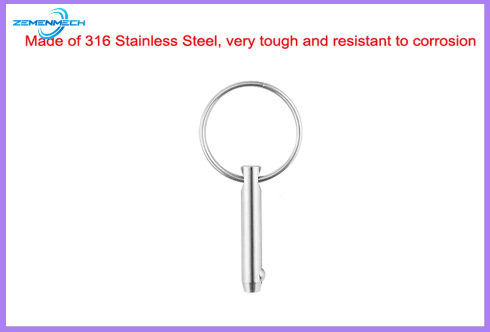 Description Picture 2 of item4.8mm Zemenmech 316 Stainless Steel Quick Release Ball Pin For Boat Bimini Top Deck Hinge Marine Boat Accessories Shipbuilding