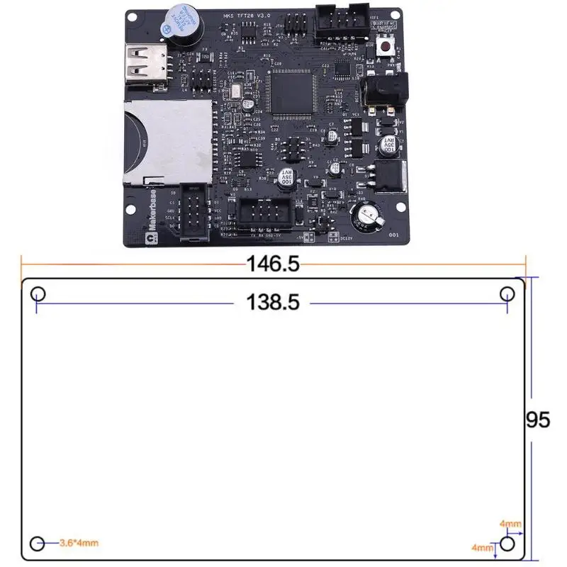 3D-принтер 32bit MKS SBASE V1.3 плата управления+ MKS TFT28 жидкокристаллический дисплей с сенсорным экраном