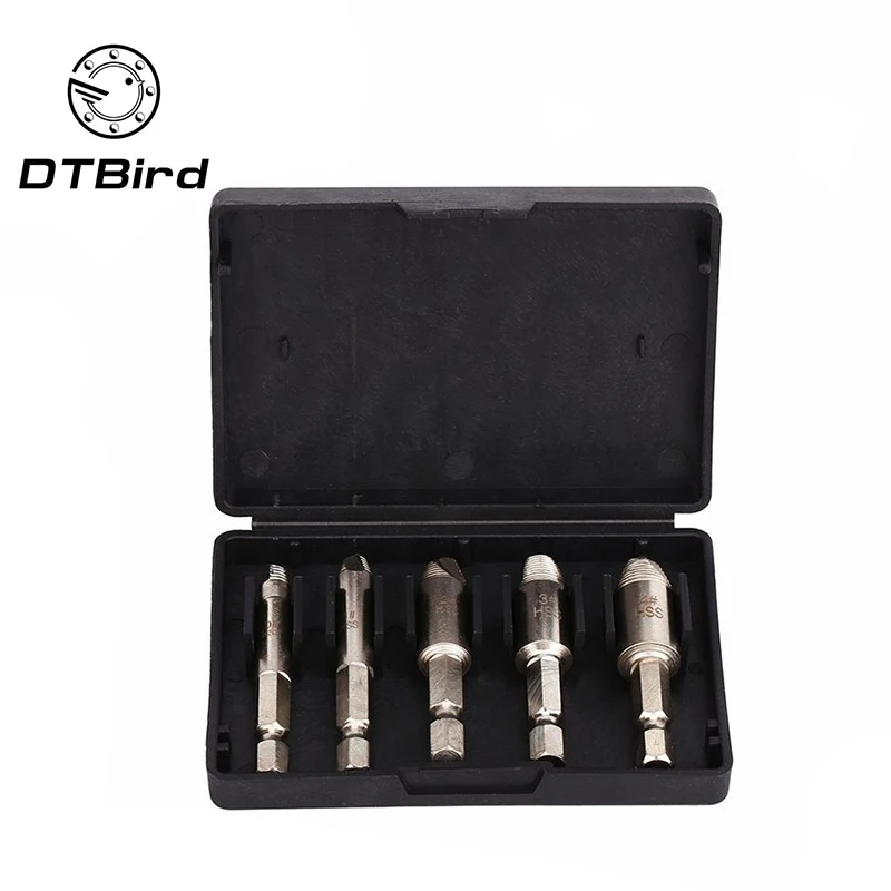 5pc screw extractor, wood screw, iron screw, sliding thread broken head, high speed steel broken wire removal tool