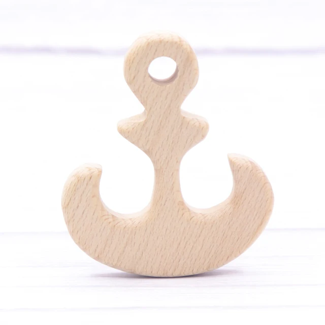 1pcs Baby Animal Natural Beech Teething Wooden Teether Rodent Flowers Clouds Tiny Rod   Pendant For Pacifier Chain  Products A08