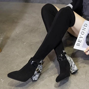 

Brand New Trendy Winter Shoes Boots Great Quality Elegant Square High Heels Office Lady Over The Knee Boots Women