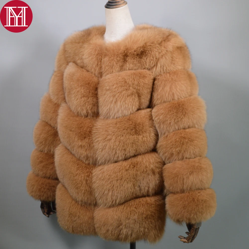 

New Style Women Warm Real Fox Fur Coat Slim Winter Genuine Fox Fur Jacket Fashion Outwear Girl Luxury Natural Real Fox Fur Coats