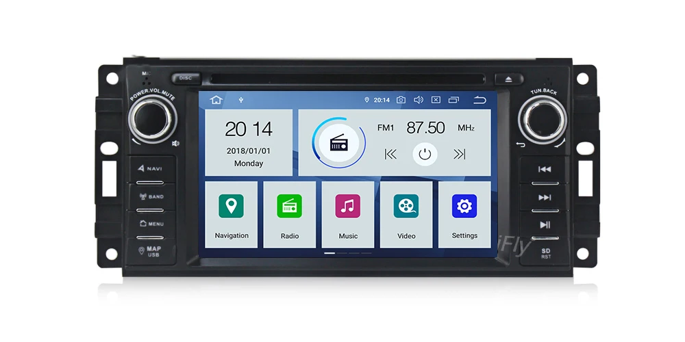 Top NaviFly IPS DSP 4GB+64GB Android 9.0 car dvd radio player for JEEP Patriot Liberty Wrangler Compass for DODGE for Chrysler 25