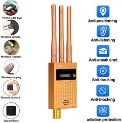 Détecteur de Signal RF sans fil multifonction, Bug GSM GPS, lentille de Signal, traceur RF, détecteur de recherche, Scanner Radio, caméra Anti cachée 