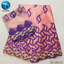LIULANZHI африканская кружевная ткань Базен riche с бисером высокое качество вышивка хлопок Базен riche ткань для свадьбы ML19B119