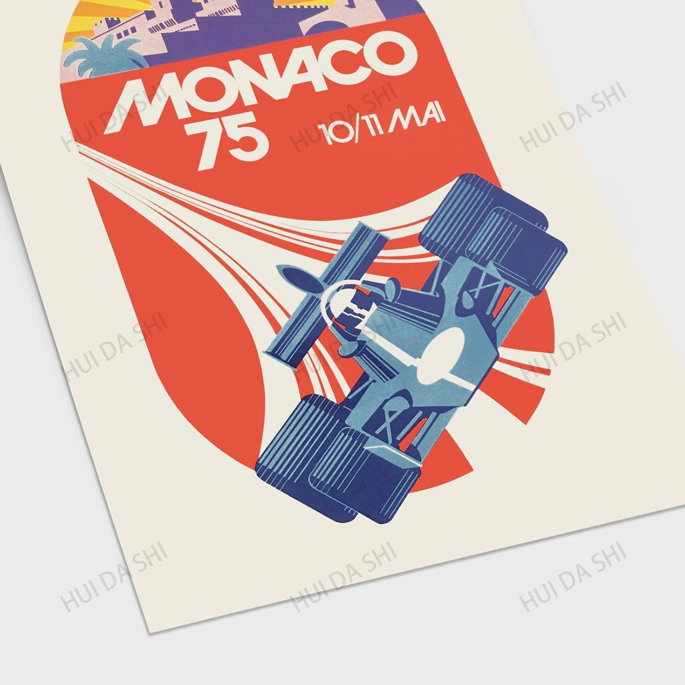 Poster Vintage Asli Monaco Grand Prix 