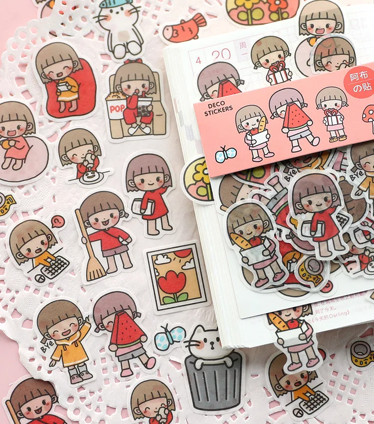 

ins lovely hand account girl character material hand tent and sticker