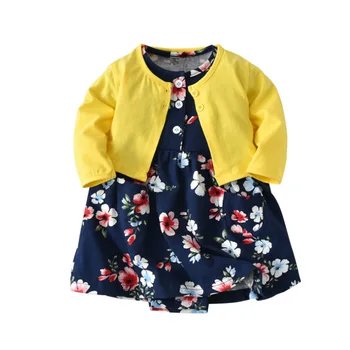 

Baby Girls 2pcs Clothing Set Newborn Spring&Summer 1-Piece Bodysuit Dress Jumpsuits & Cardigan Set Cute for Any Occasion