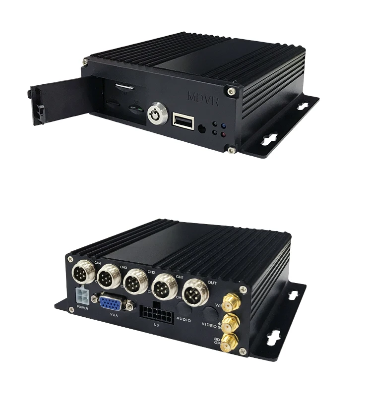 4 канала HD 1080P gps wifi/3g/4G поддержка супер ночного видения двойная sd-карта 2*512G Мобильный DVR комплекты - Название цвета: black