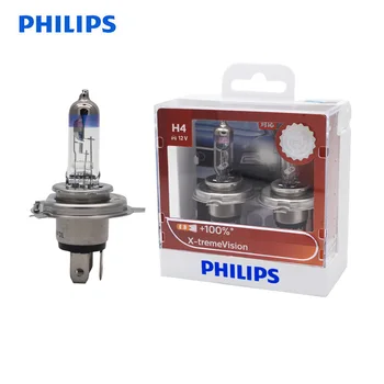 

Philips Original H4 9003 HB2 12V 60/55W X-treme Vision 100% Car Headlight Bright Halogen ECE More Vision 12342XV S2, Pair