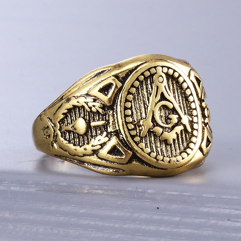 Vintage Charm Masonic Rings For Men Women, finger ring