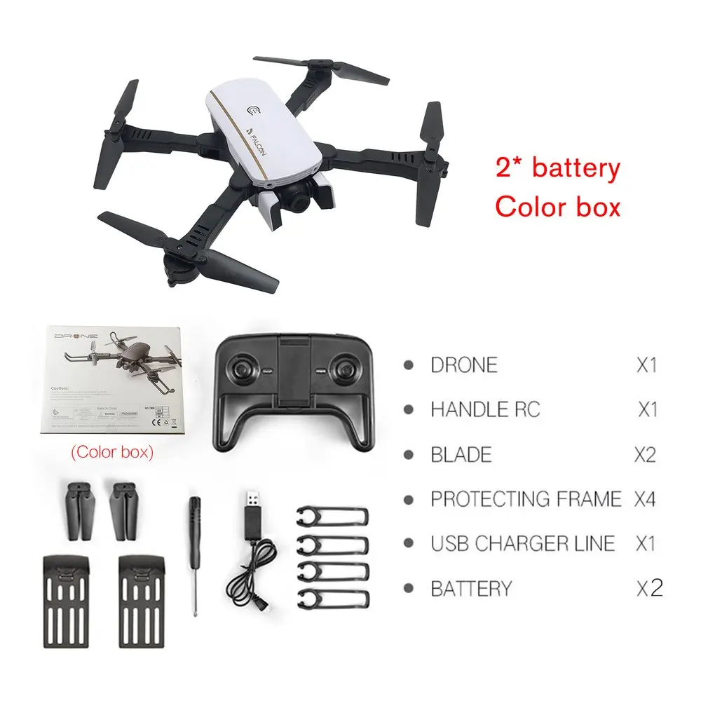 M1808 WiFi FPV RC Дрон 4K камера оптического позиционирования потока HD Двойная камера воздушная видео RC самолет детские игрушки - Цвет: white 2B box