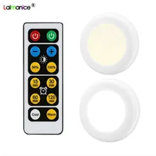 Датчик касания с регулируемой яркостью под шкафом свет Светодиодные шайбы беспроводной светильник Прожекторы для шкафа шкаф Прихожая Ночная лампа
