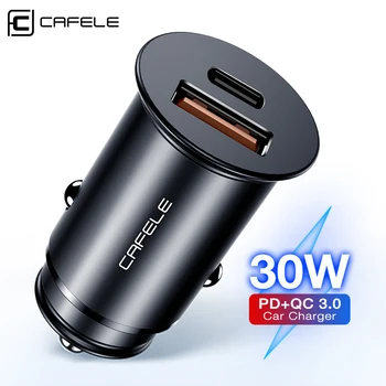 

Cafele 30W USB Car Charger with Type C PD Fast Charger For iPhone 11 Pro Max QC 4.0 3.0 5A Phone Charger For Huawei iPhone Mi