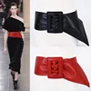 Fashion sheepskin wide black leather belt ladies fashion elegant dress belt women PU vintage women belt belt belt ► Photo 1/6