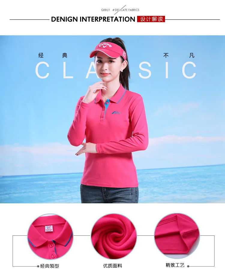 MiiKLN, женские рубашки-поло с длинным рукавом, синий, розовый, красный, хлопок, для женщин, большие размеры, поло, гольф, мода для девушек, поло, женские рубашки для гольфа