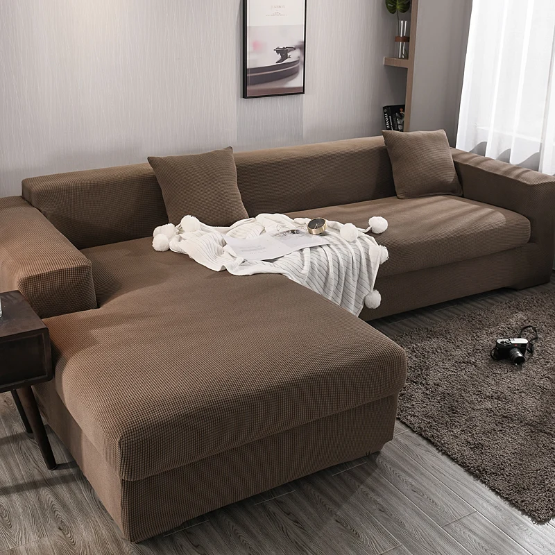 Skup Stretch Slipcovers przekrój elastyczny elastyczny pokrowiec na sofę do salonu narzuta na sofę L kształt fotel Cover 1 2 3 4 Seater