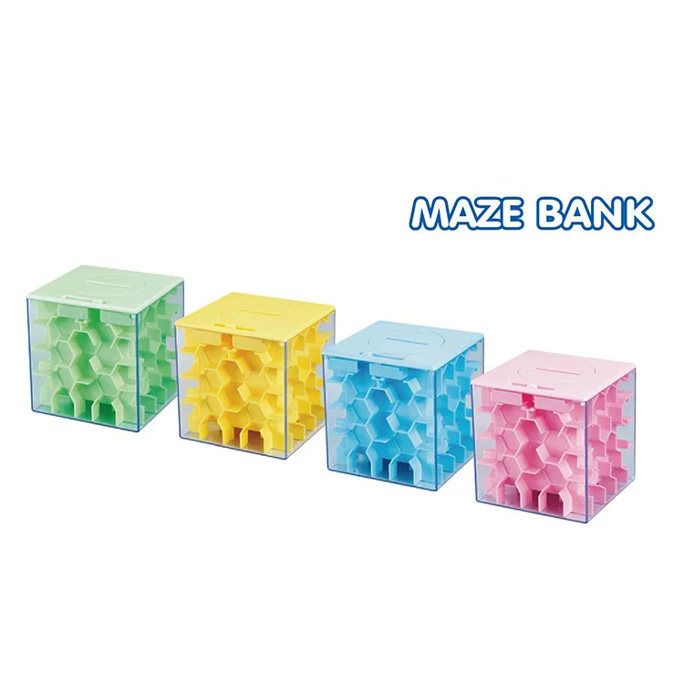 Hot Sales Educational Solid Color Honeycomb Maze Savings Bank Children 3d Coin Bank Rubik's Cube Toy