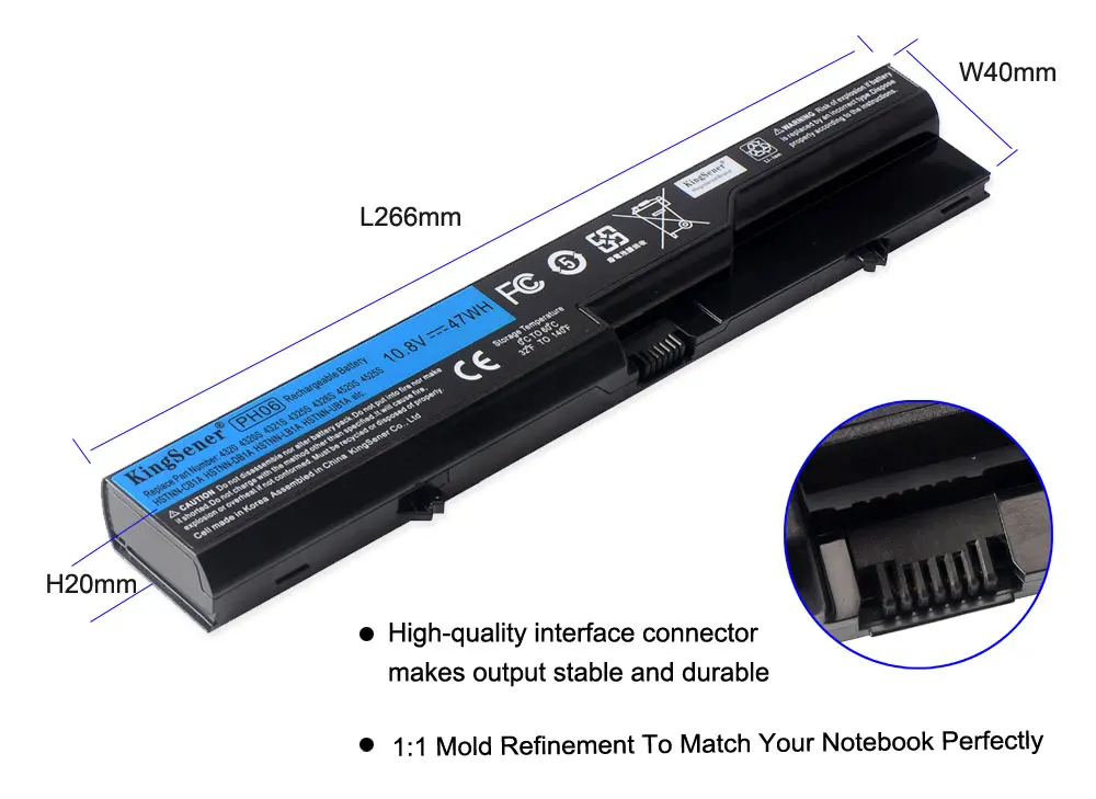 Аккумулятор KingSener PH06 для HP ProBook 4325s 4320s 4321s 420 425 4520s 4326s 4420s 4421s 4425s 4525S 593572 s/CB1A 001|battery for