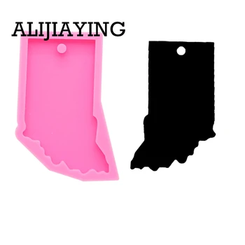 

DY0209 DIY US states silicon mold Indiana keychain silicone mold epoxy resin silicona rubber moulds