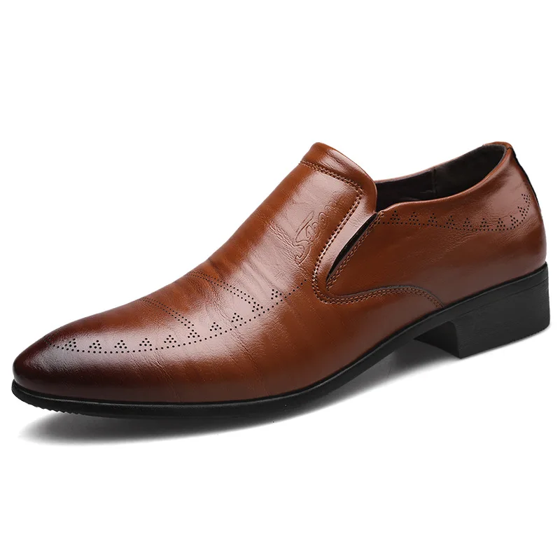 Мужская обувь в деловом стиле; модная кожаная обувь на шнуровке; Новое поступление года; Мужские модельные туфли; дышащие мужские трусы большого размера; 8 вечерние свадебные туфли - Цвет: T4