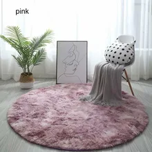 Круглый ковер в скандинавском стиле, градиентный яркий коврик для гостиной, спальни, простые коврики, меховые коврики, большой размер, подвесная корзина ковер