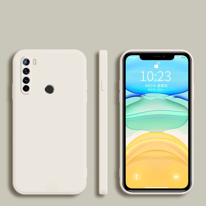 Chic Square Frame Silicone Matte Phone Case - Soft Back Cover