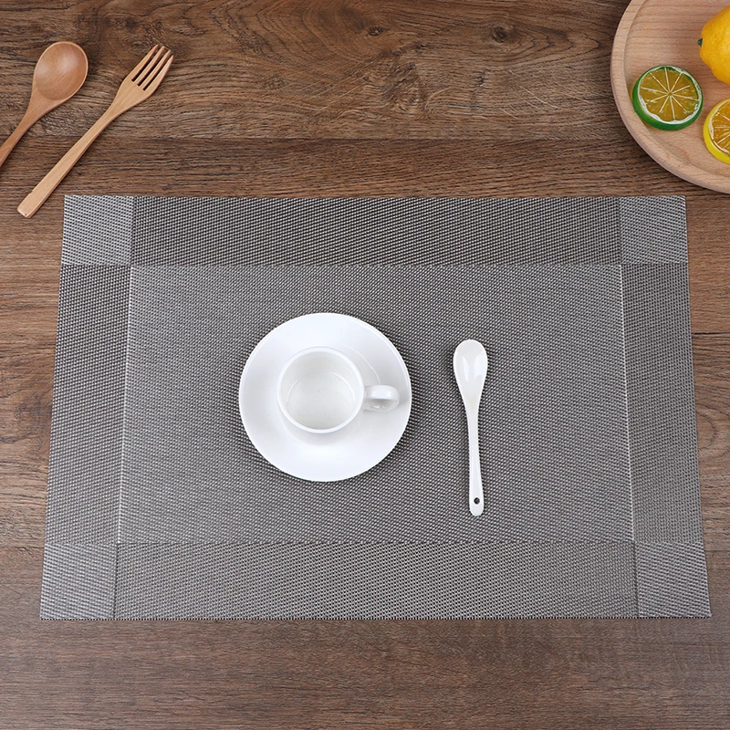 6pcs Insulation mat European food cushion plate cup cushion PVC coaster table mat placemat bowl mats dining table mat - Цвет: A