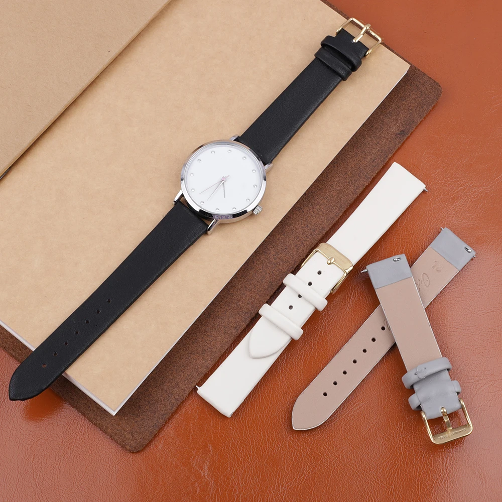 Leather Watch Strap for Women Quick Release Watch Band 12mm