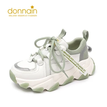 

DONNAIN 2020 New Fashion Chunky Sneakers Atheletic Women Shoes Lace-up Casual Sneakers Comfortable Platform Shoes basket femme