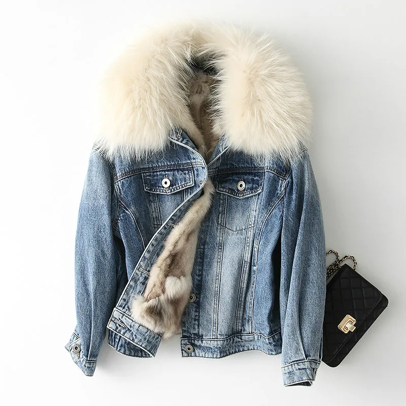 Blue-NaiCha Fur Женское пальто из натурального меха лисы, корейское зимнее пальто, женское теплое женское Меховое манто из натурального меха енота, KQN68651 YY1603 - Цвет: Blue-NaiCha Fur