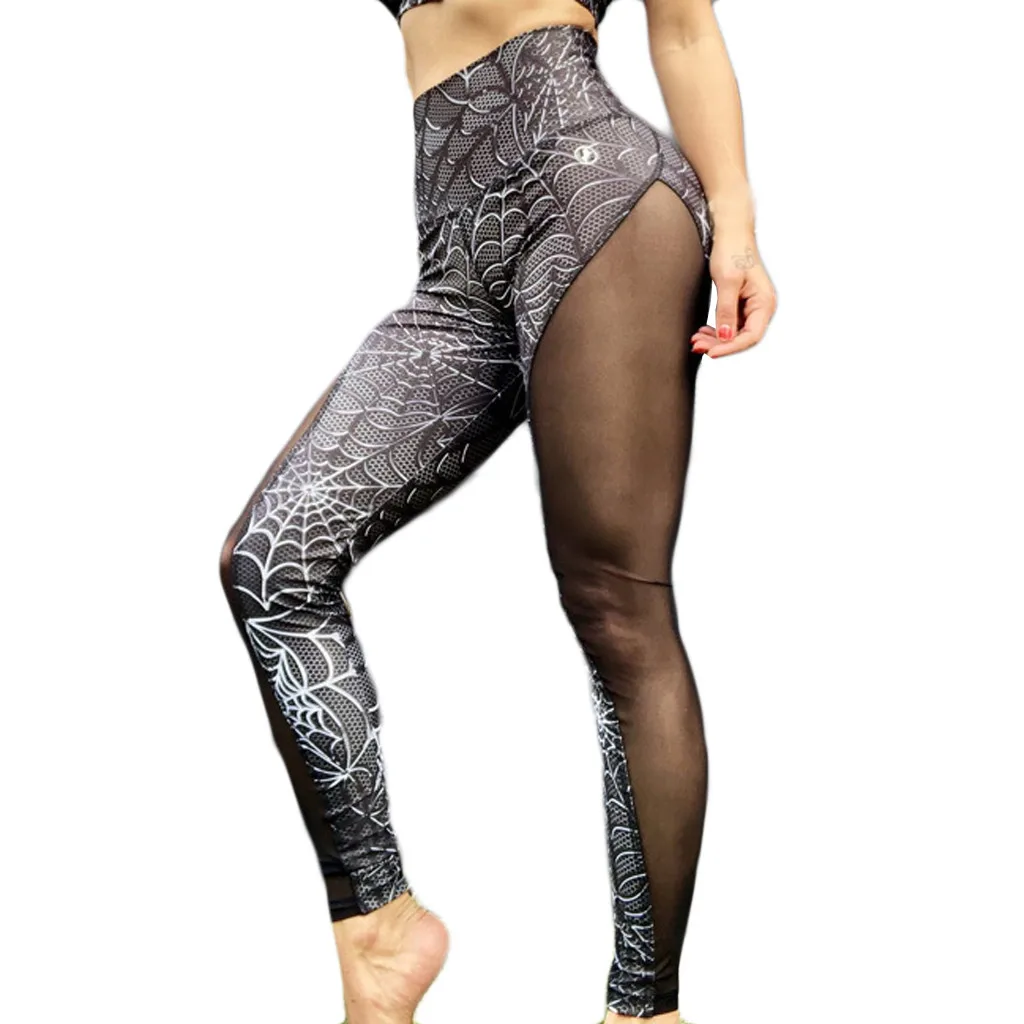 Ladies'printed дамы печати открытый высокая талия бедра стрейч леггинсы беговые штаны Для Фитнеса Йоги Высокая талия и бедра s и брюки @ 20