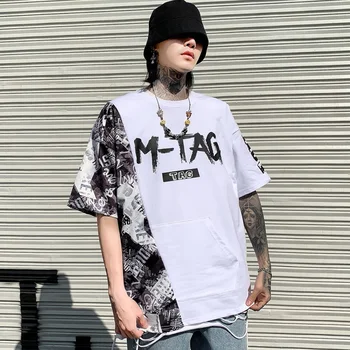 

High Street Bear Growl Head Printed Short Sleeved T-shirt Men Summer Tide Heavy Metal Design Teenage Rock Bands Tops Tees
