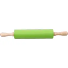 Антипригарный деревянный силиконовый Скалка силиконовый для кухни и выпечки(зеленый