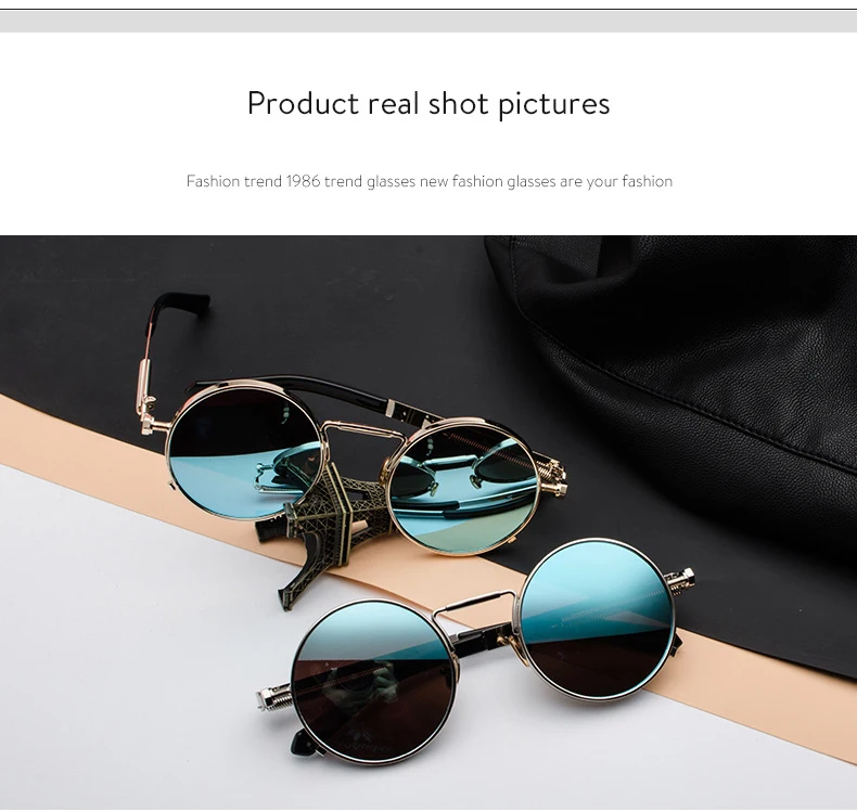 Винтажные круглые солнцезащитные очки в стиле панк, мужские весенние металлические зеркальные солнцезащитные очки в стиле стимпанк для мужчин и женщин, ретро очки