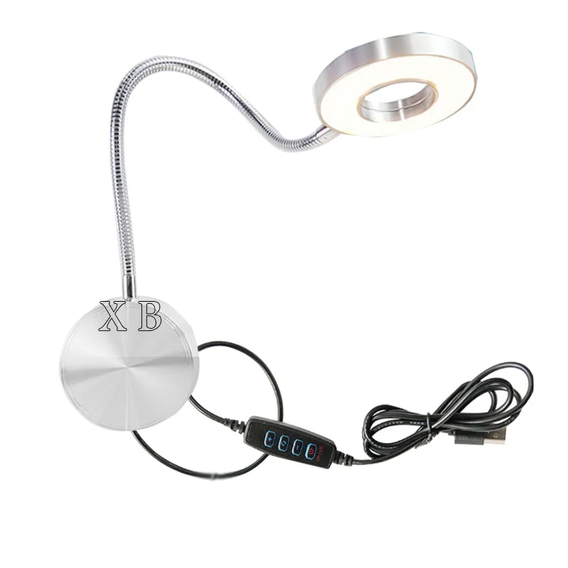LED Desk Lamp 5W Eye-protected USB Table Lamp Clip On Light with Switch 9-Levels Brighness & 3-Levels Colors For Reading Working 4